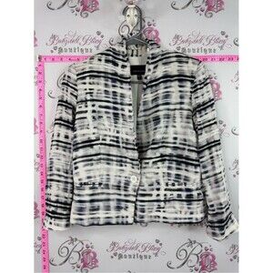 Judith and Charles blazer button Abstract Plaid Blazer in Black & White